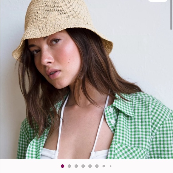 FINAL PRICE/LAST CHANCE 〰️ Aritzia Babaton Straw Bucket Hat - Picture 1 of 4